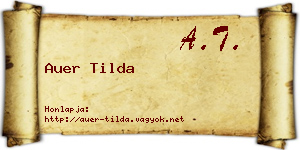 Auer Tilda névjegykártya